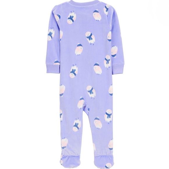 Carter's Lavender Penguin Print Footie - Picture 2 of 3